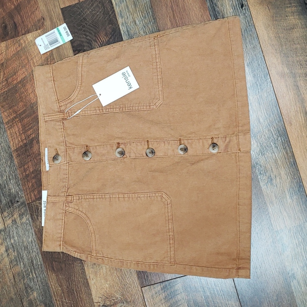 NWT Kensie Jeans The Skirt Tan Corduroy High Rise Mini Skirt, Size 8 or 29